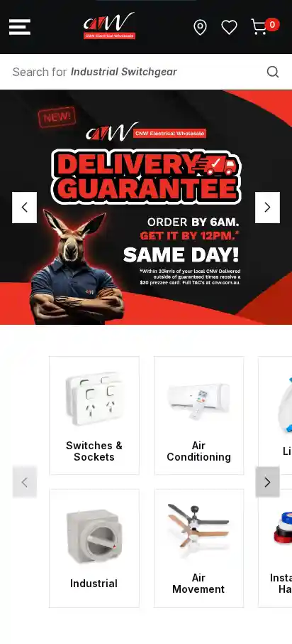 shop.cnw.com.au on mobile