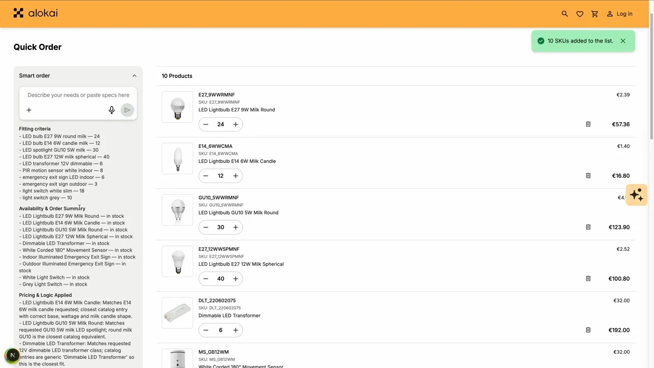 Spec sheet to order