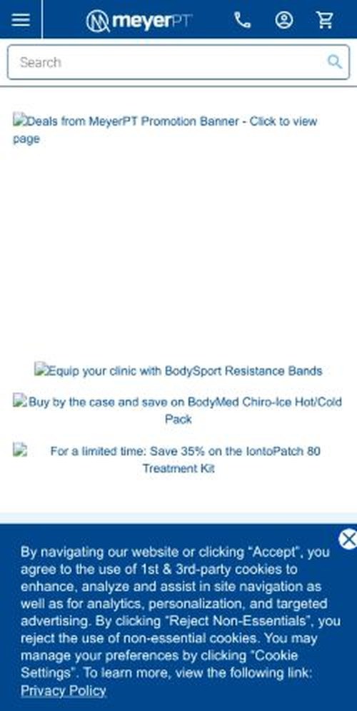 The meyerpt.com homepage as it renders on a phone